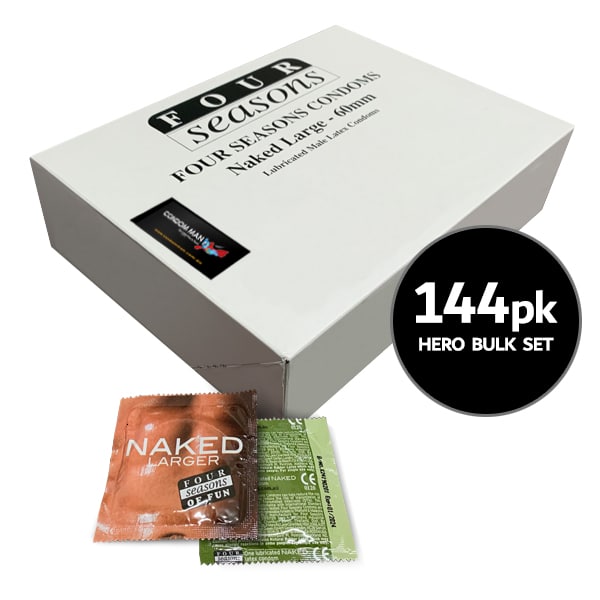 Four Seasons Naked Larger 60mm Bulk Pack 144 Condoms New Stock Expiry